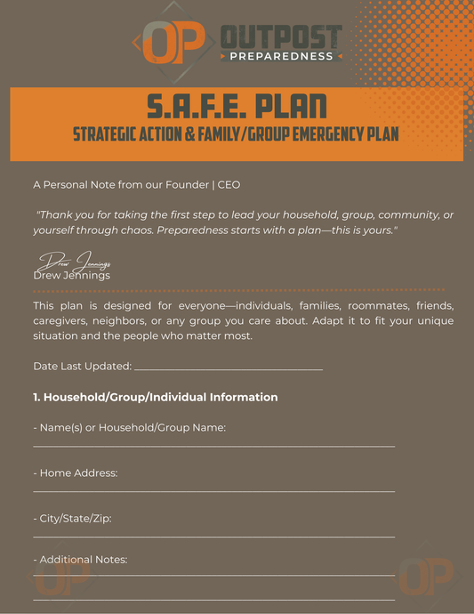 S.A.F.E. Plan (Strategic Action Family/Group Emergency Plan)